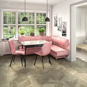 Кухонный диван Валенсия Стандартный комплект 1700х1500 Велюр Коралл