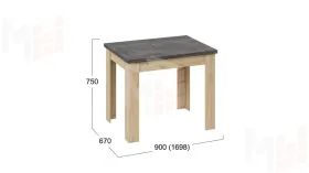 Стол раздвижной Промо тип 3 Дуб Крафт золотой, Ателье темное