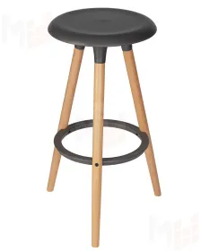 Табурет барный DOBRIN ROYCE (ножки светлый бук, цвет темно-серый (GR-04))