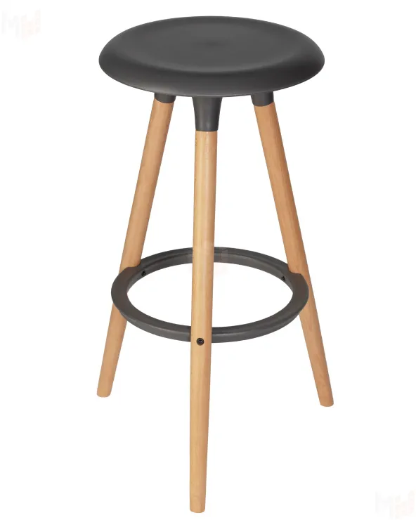 Табурет барный DOBRIN ROYCE (ножки светлый бук, цвет темно-серый (GR-04))