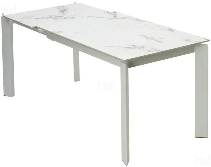 Стол CORNER 120 GLOSS GOLDEN JADE SOLID CERAMIC / WHITE