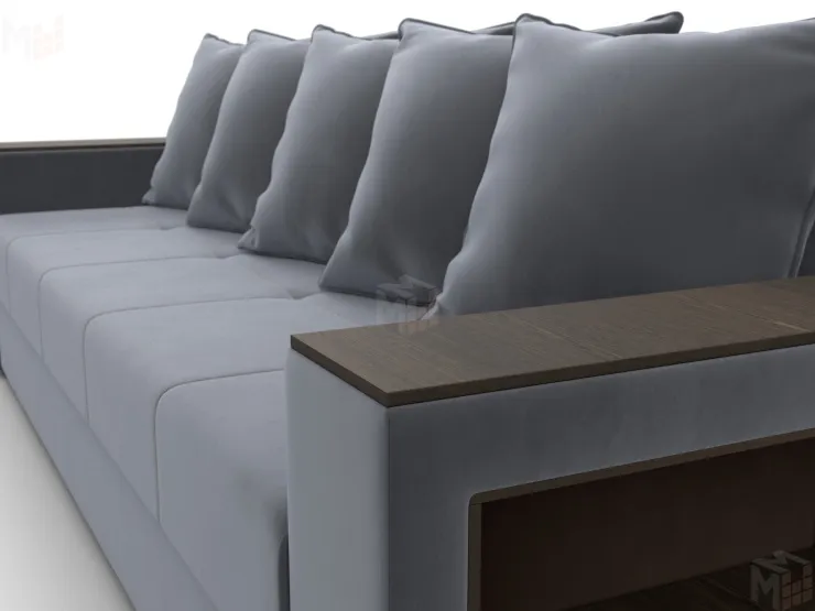 Диван прямой Дубай Лайт ( SEVEN 17 серый )