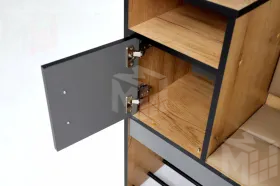 Прихожая Ольга-Лофт 1 Дуб Крафт Золотой/Темно-Серый