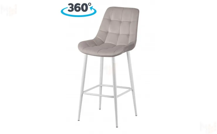 Барный поворотный стул Эйден Confetti silver/белый