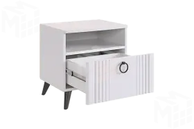 Тумба прикроватная Ева  белое дерево/белый матовый