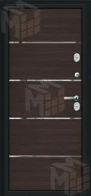 Входная металлическая дверь Thermo Лайн Букле черное/Wenge Veralinga