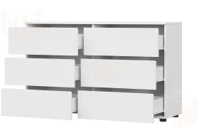 Комод Токио 6 ящика Белый текстурный 