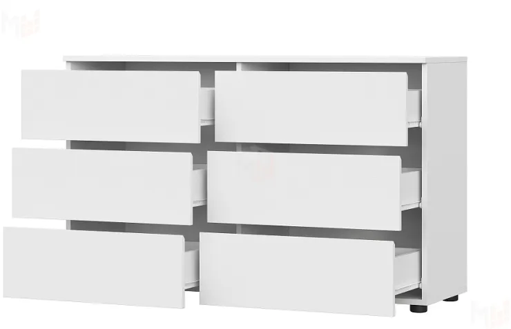 Комод Токио 6 ящика Белый текстурный 
