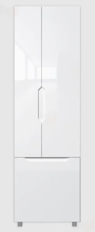 Пенал напольный Optima 60 с корзиной для белья глянец Домино