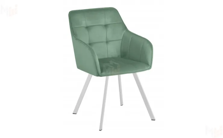 Кресло поворотное Мони Confetti aquamarine/белый