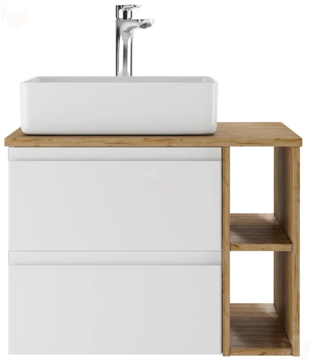 Тумба подвесная под умывальник "Joy 46" Frost 70 с двумя ящиками В2 Домино