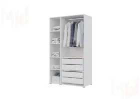 Шкаф Бостон 1200 (белый/бетон) 4 ящика