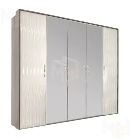 Шкаф  Гравита 5-дверный белый глянец