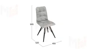 Стул Аспен К3 Черный муар, Велюр Wellmart Silver