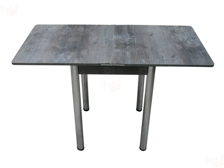 Стол Ломберный поворотно-раскладной 580*580 (штейн темный), ножки хром