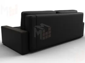 Диван прямой с декором Лига-096 НПБ ( Черный;Белый )