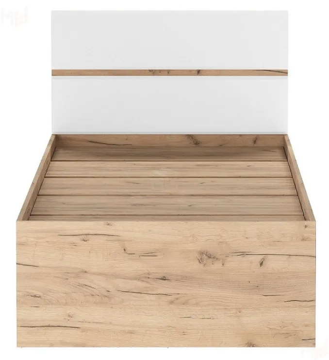 Кровать 900 ГРЕТТА Дуб Крафт золотой-Белый