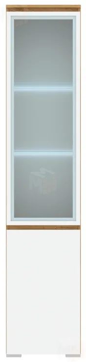 Пенал-витрина  ГРЕТТА   1В1С Дуб Крафт золотой - Белый