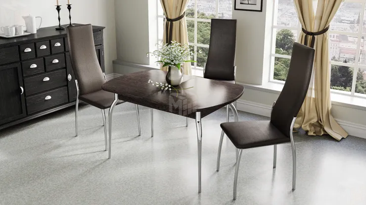 Стул Кредо Хром, к/з Коричневый Шоколад 797