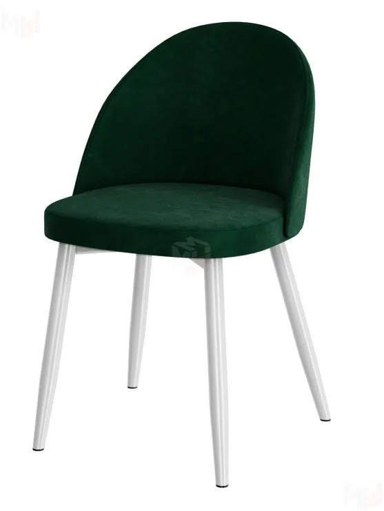 Стул Миро (велюр изумруд, ноги конус белый)