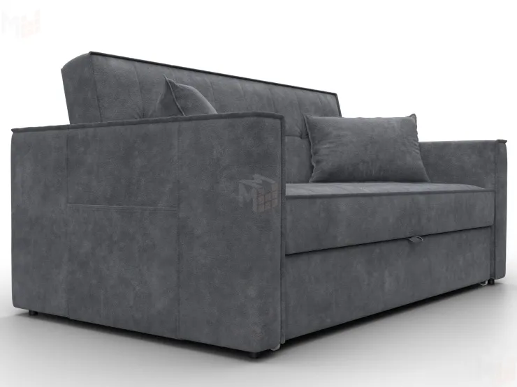 Диван прямой Лига-104 (140) ( BRUT 16 темно-серый )