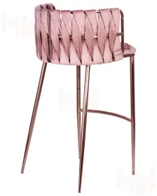 Стул барный DOBRIN EMMA ROSE GOLD (розовый велюр (VF-10))