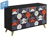 Комод Фьюжн Арт КМ-003 камень угольный/Vinil