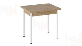 Стол  раздвижной Родос Тип 2 с опорой d40 Белый муар, Дуб Крафт золотой