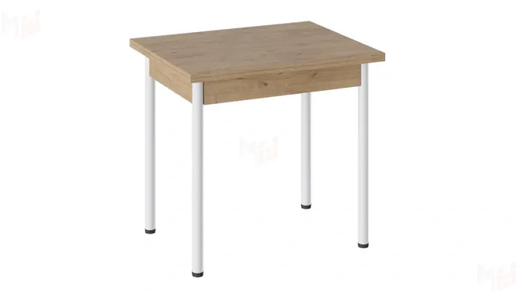 Стол  раздвижной Родос Тип 2 с опорой d40 Белый муар, Дуб Крафт золотой