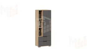 Шкаф для посуды Хилтон Исп.2 - 413.26 Дуб Крафт золотой, Графит матовый