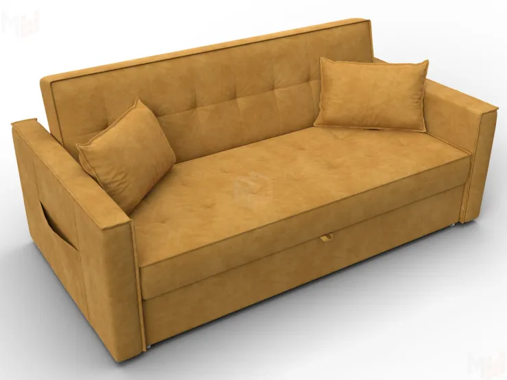 Диван прямой Лига-104 (160) ( BRUT 10 желтый )