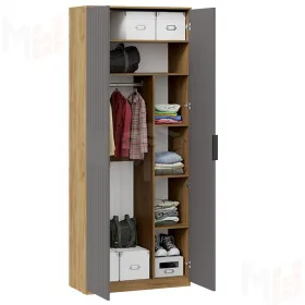 Шкаф комбинированный с 2 дверями Хилтон Исп.2 404.002.000 Графит