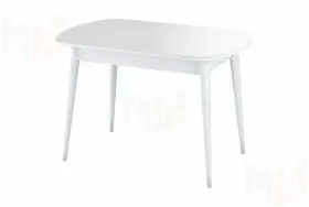 Стол раскладной Хоста с цилиндрическими опорами Белый