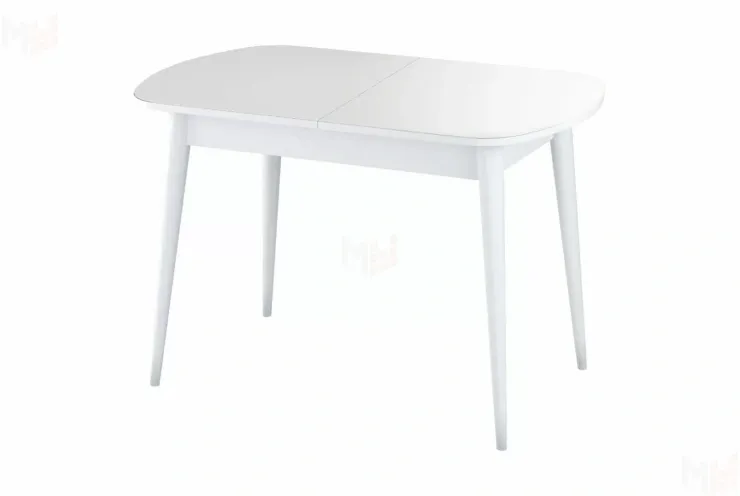 Стол раскладной Хоста с цилиндрическими опорами Белый