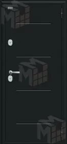 Входная металлическая дверь Thermo Лайн Букле черное/Cappuccino Veralinga