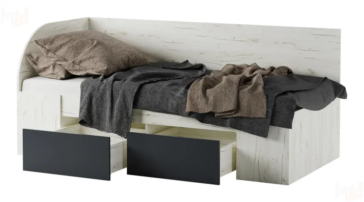 Кровать-софа КР900  Беатрис Крафт белый-Антрацит