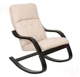 Кресло-качалка Эйр, венге/экокожа бежевая