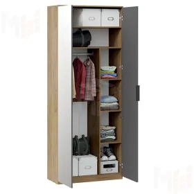 Шкаф комбинированный Хилтон Исп.2.1 с зеркалом   404.003.000  Графит