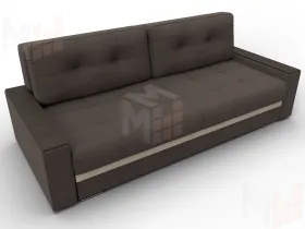 Диван прямой с декором Лига-096 НПБ ( Амур 05 коричневый;бежевый )