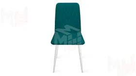 Стул Стенли К1С Белый матовый, Велюр Confetti Izumrud
