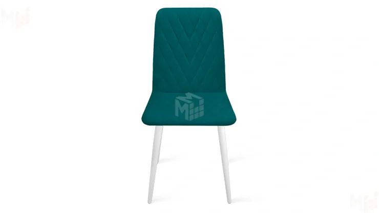 Стул Стенли К1С Белый матовый, Велюр Confetti Izumrud