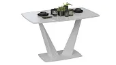Стол раздвижной Фабио Тип 1 Белый матовый, Стекло глянцевое белое