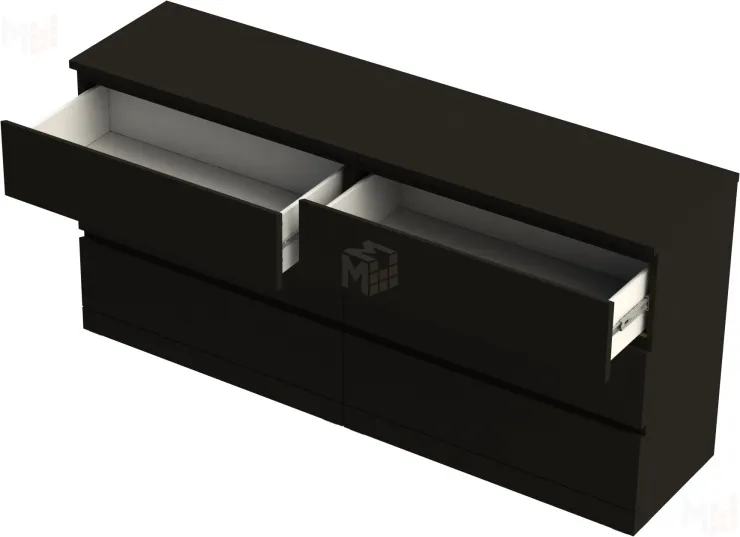 Комод Varma 6D шпон ясень черный