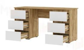 Письменный стол Хелен ПС 02 дуб крафт золото - белый