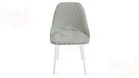 Стул Гранд К1К Белый матовый, Велюр Confetti Silver