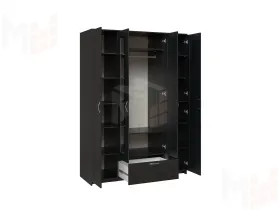 Шкаф Сириус 4 двери 1 ящик (2 зеркала) высокий, венге