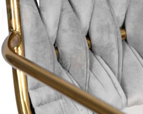 Стул барный DOBRIN MILLER GOLD (светло-серый велюр (135-37))