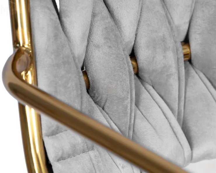 Стул барный DOBRIN MILLER GOLD (светло-серый велюр (135-37))