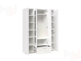 Шкаф Сириус 4 двери 1 ящик (2 зеркала) высокий, белый