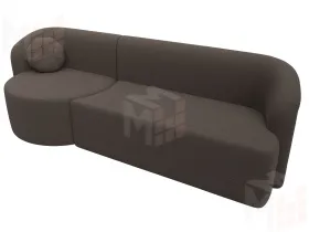 Диван прямой Лига-027 угол левый ( Амур коричневый )